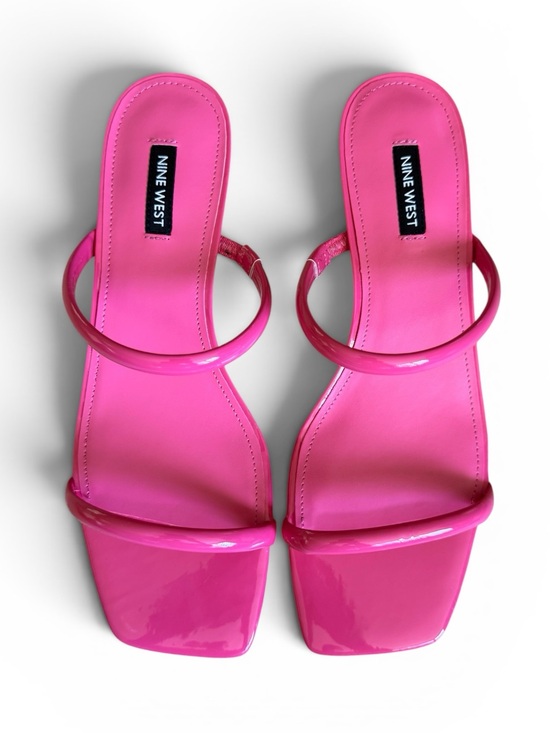 Nine West Shoes - Nine West Noel3 Hot Pink Kitten Heel Slide Sandals Square Toe Size 10